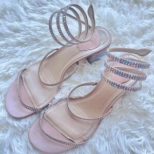 rene caovilla AUTHENTIC classic leather crystal embellished sandals